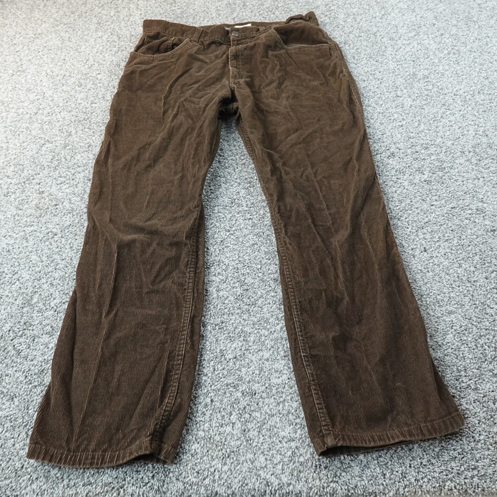 St Johns Bay Pants Mens 38X30 Brown Corduroy Cord 5 Pocket Chino Jeans Trousers
